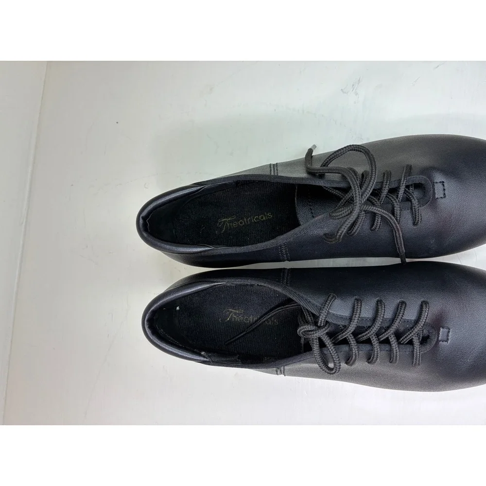 Theatricals Tap Shoes Kids 7.0 Black T9500 Lace Up Dance Shoes